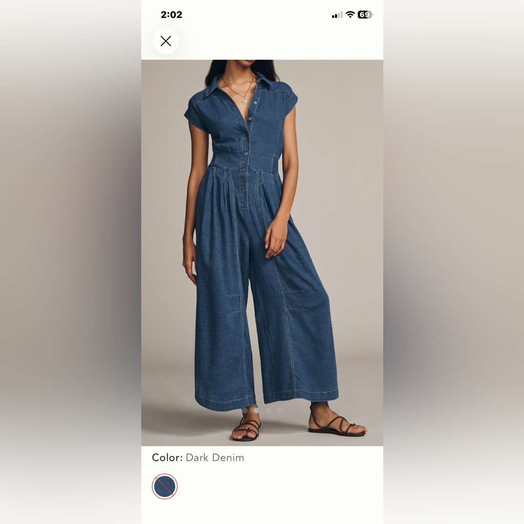 Brand New Anthropologie Wide Leg Jumpsuit In Denim Color Brand New Anthropologie Wide Leg Jumpsuit In Denim Color